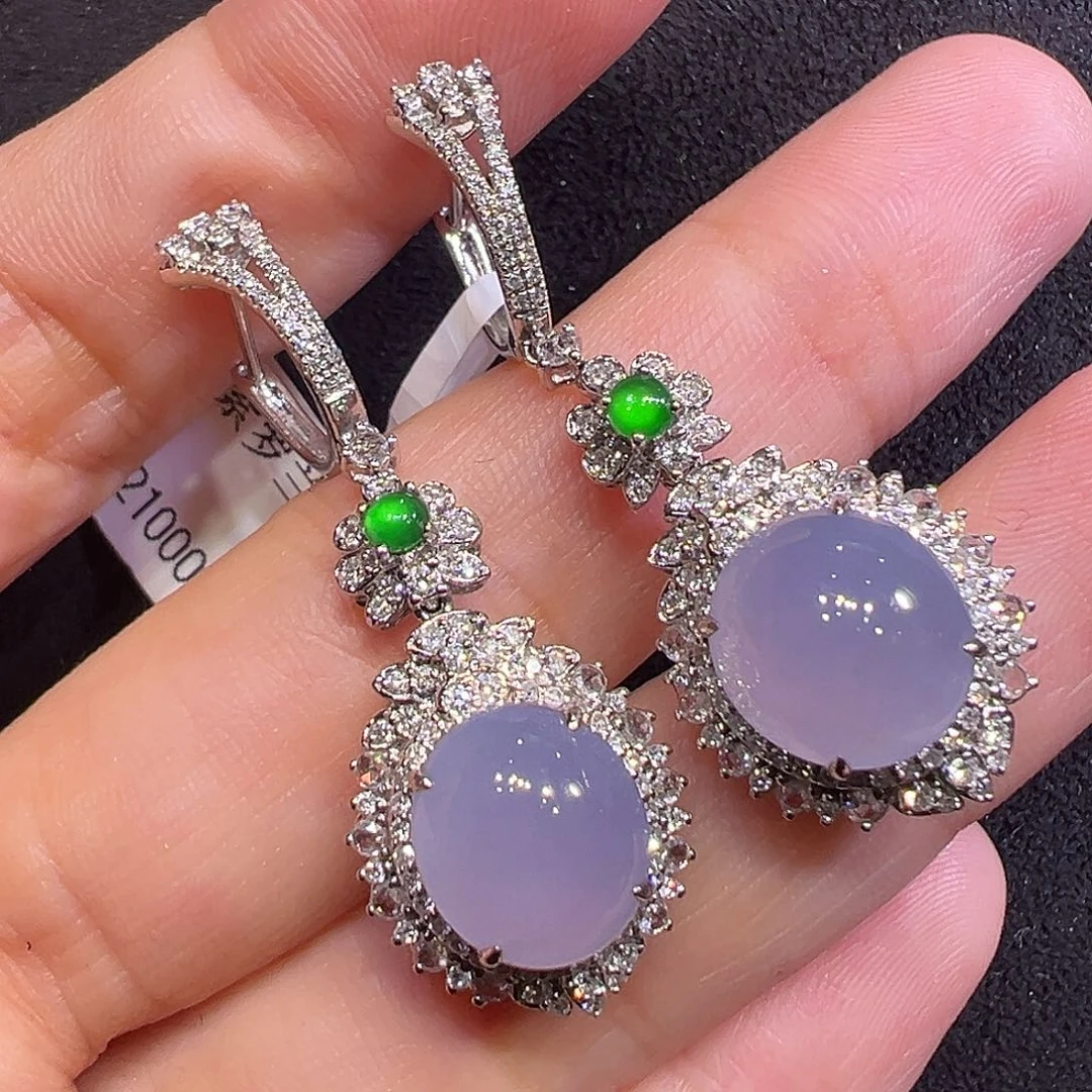 翡翠18K金镶嵌耳饰