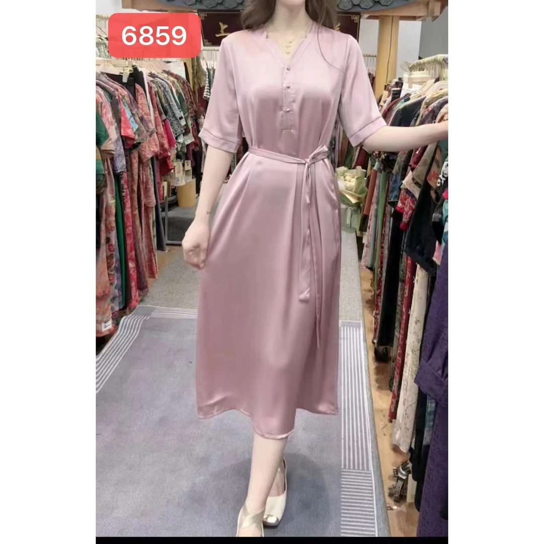 6859-35桃之夭夭舒适时尚休闲连衣裙