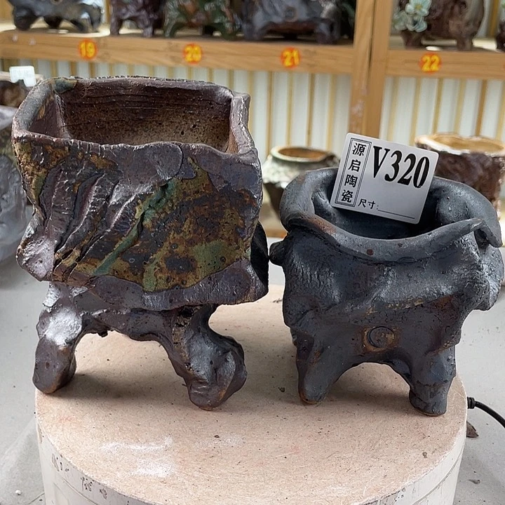 紫砂花盆景德镇陶瓷320