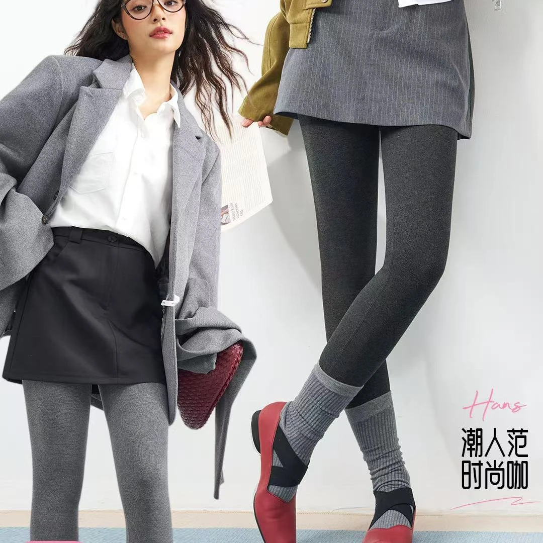 鲨鱼裤芭比裤 秋款薄绒显瘦百搭 九分显瘦美体裤打底外穿秋冬
