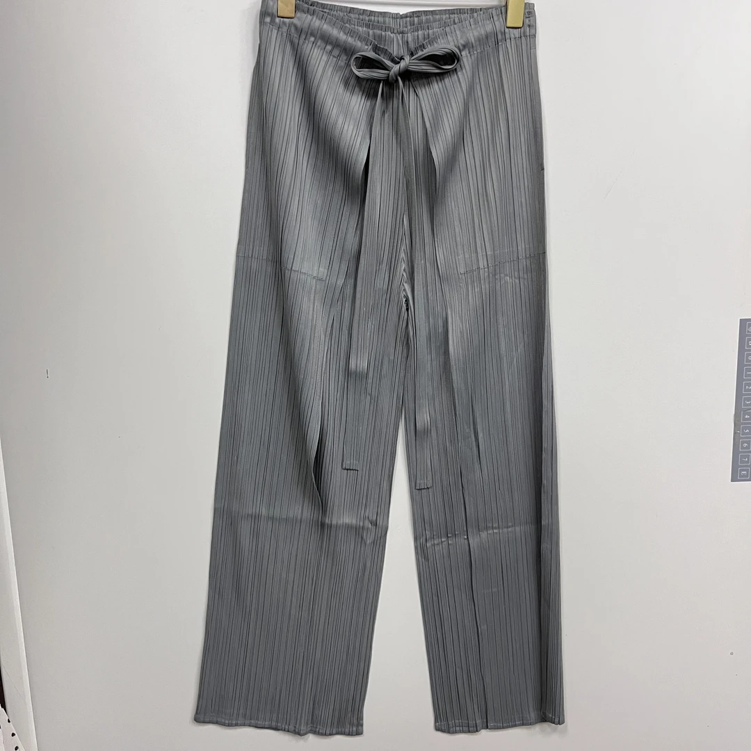 2506227飞岛国宅系松紧腰带子分层阔腿裤女宽松25春夏新款