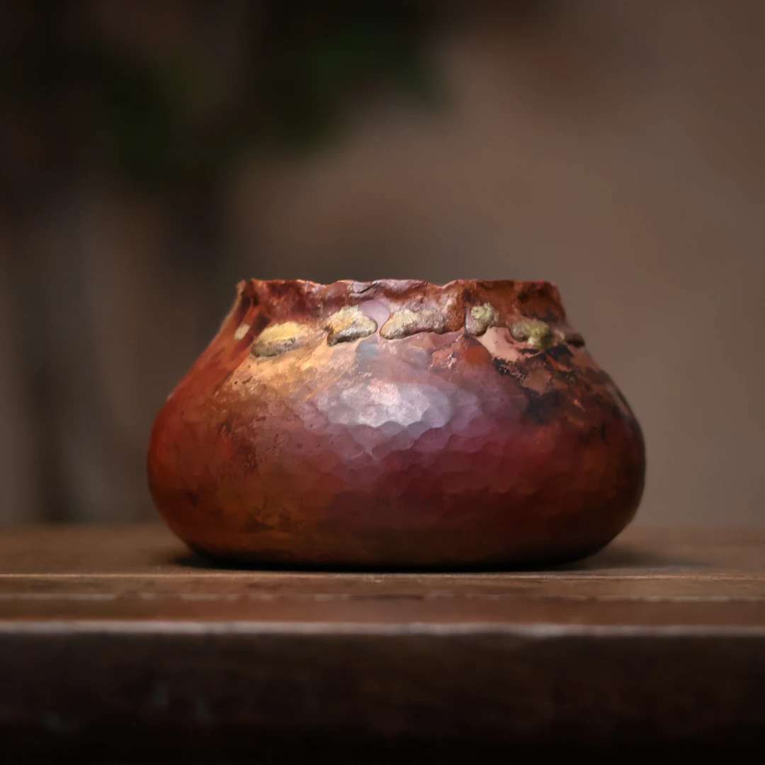 【野陶器】紫铜流釉福袋建水（器不同0031）