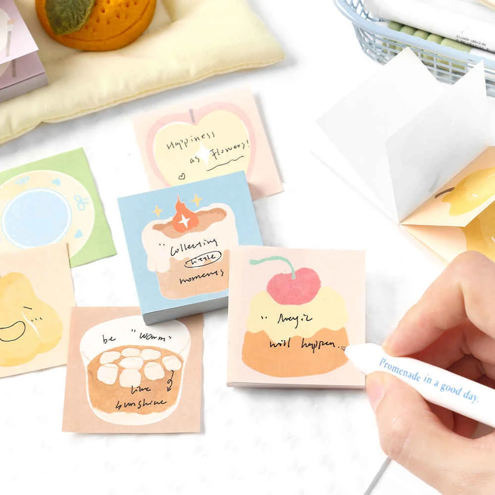 100张轻柔想念韩系高颜值便签本手账diy装饰书写素材办公留言纸条