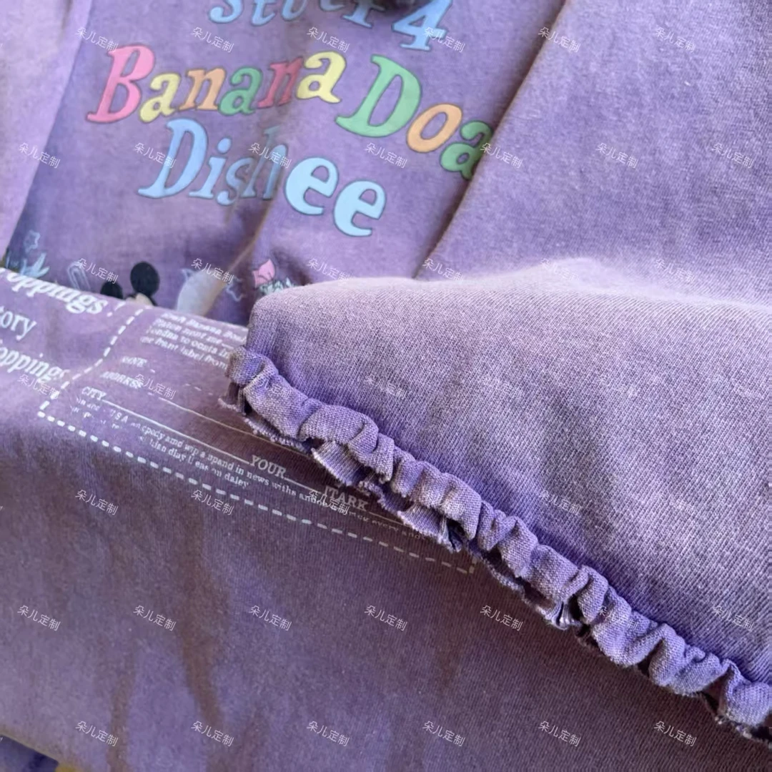 朵儿定制 夏季卡通花边袖纯棉简约短袖 IW89