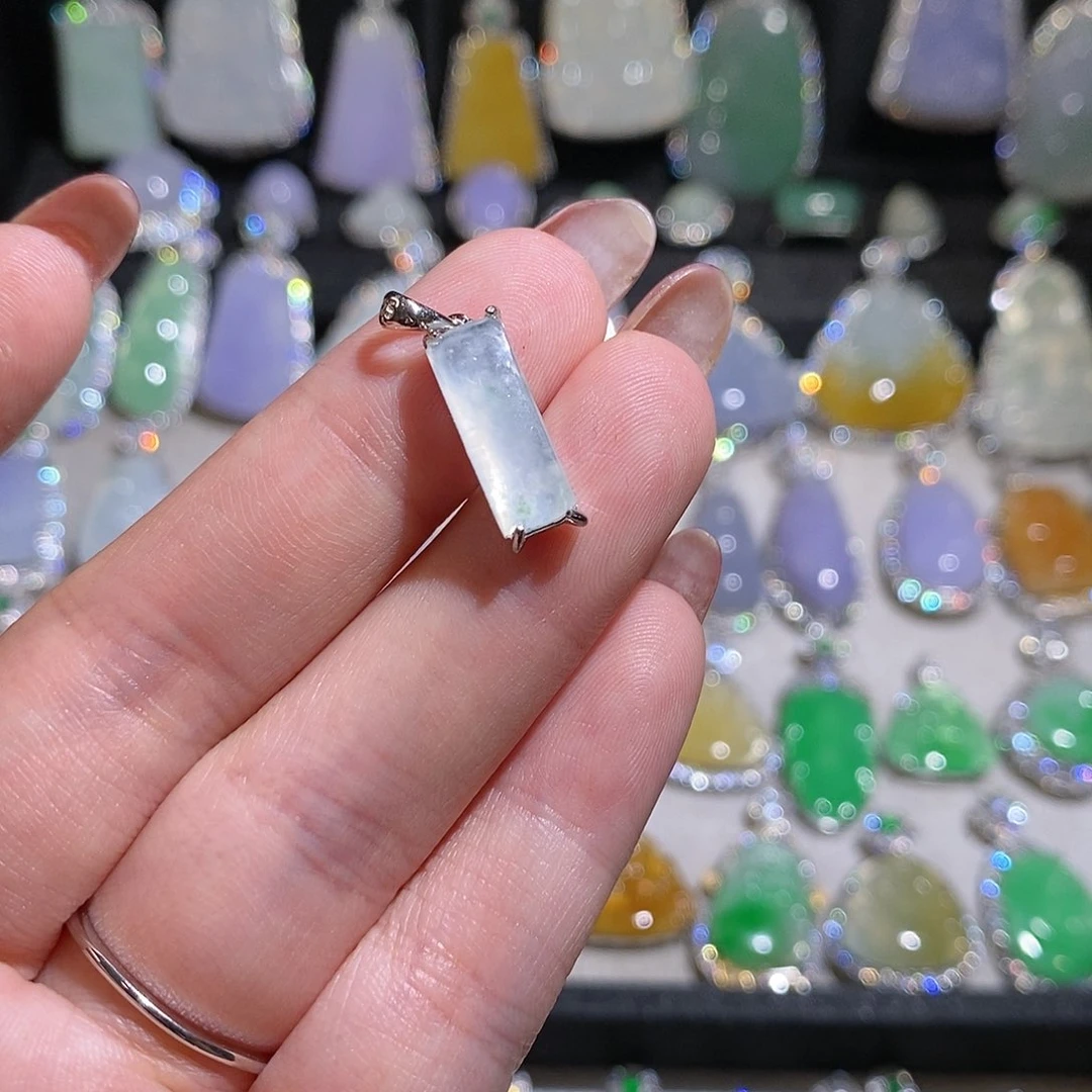 翡翠银S925镶嵌颈饰天然翡翠