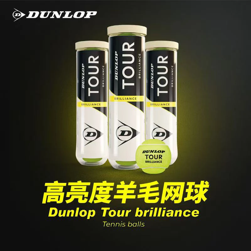 邓禄普比赛网球4粒装胶罐赛事用球TOUR加亮球比赛用球