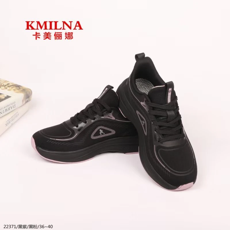 透气系带回弹轻便防滑时尚女鞋减震软底跑步《正码正拍，卡码拍小》