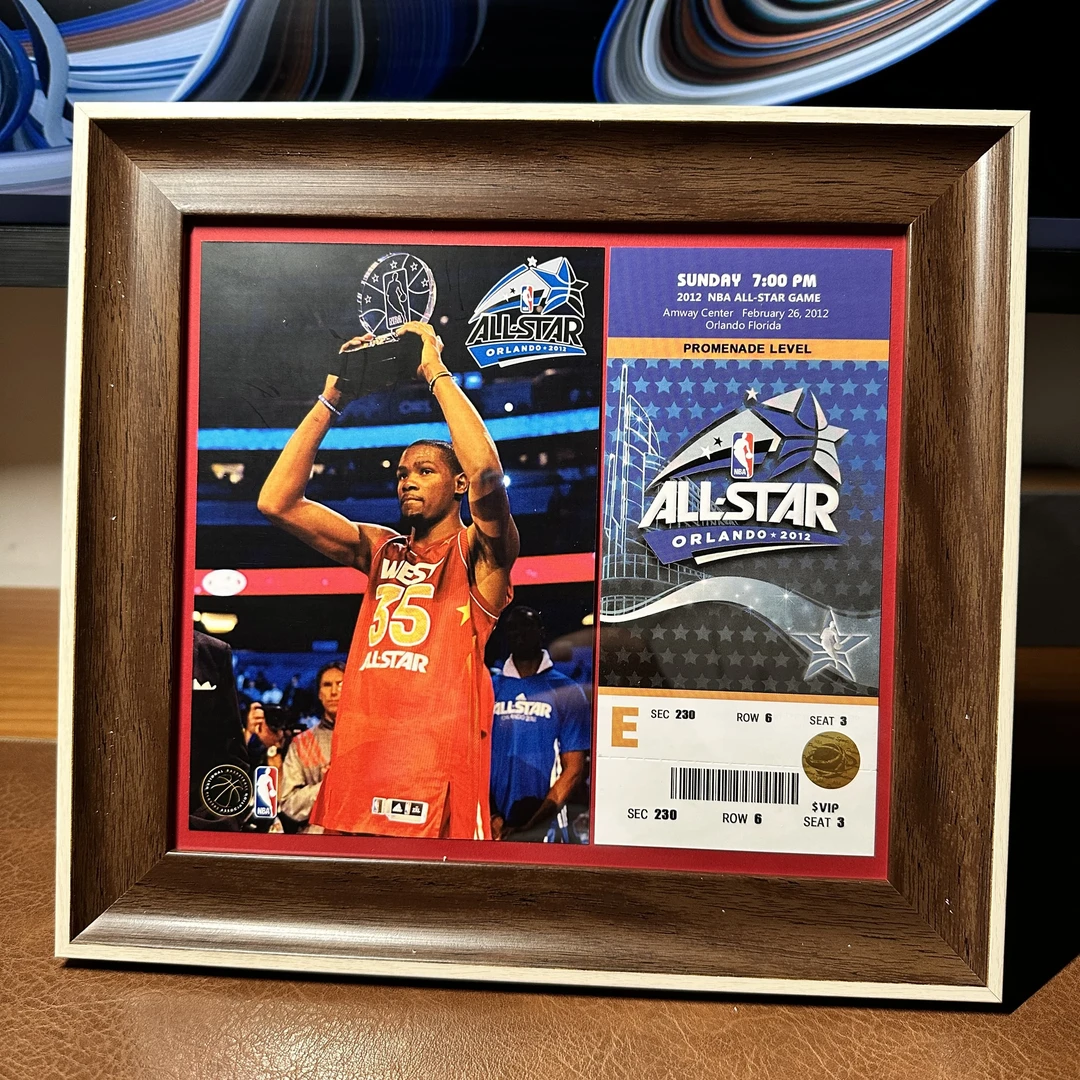 杜兰特生涯纪念球票男友节日绝杀礼物生日礼物相框球衣NBA