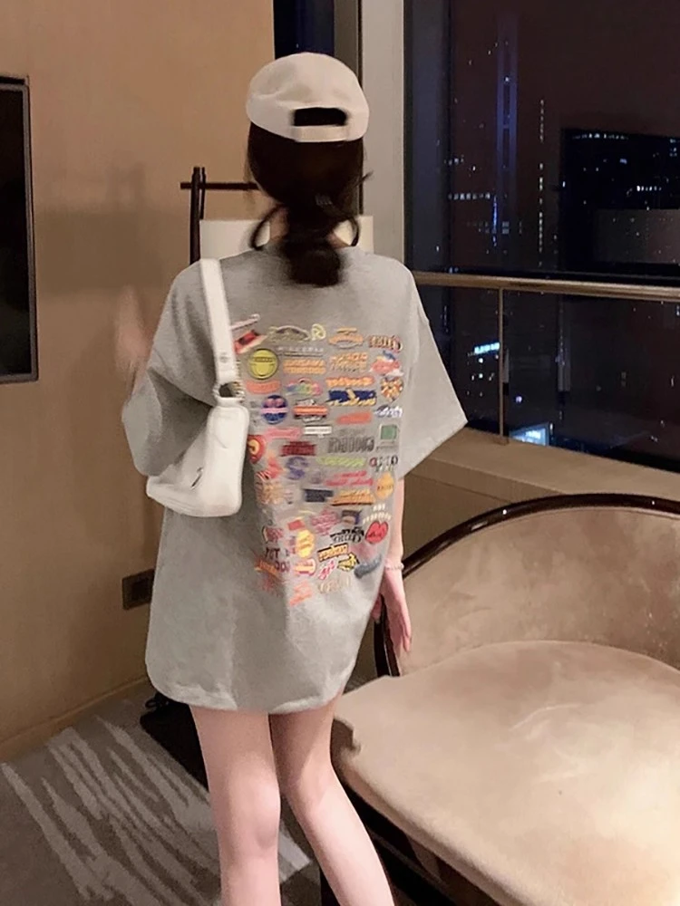 2025新款设计感独特超好看小个子宽松上衣韩版灰色短袖t恤女夏季