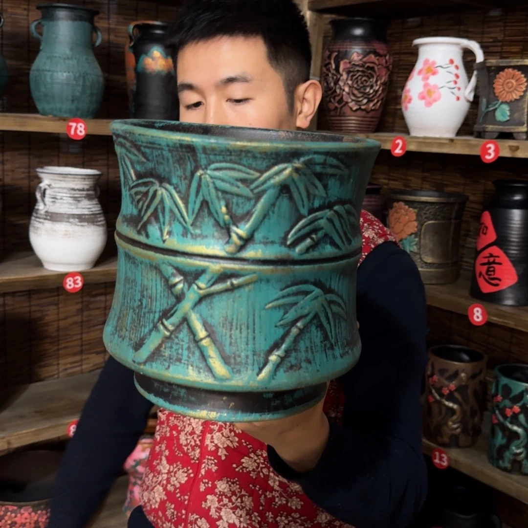 带孔高端浮雕花盆炸炸炸