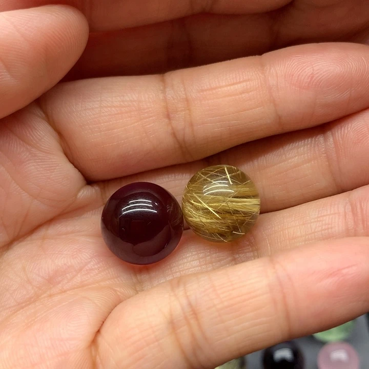 【闪购商品】天然水晶球打孔定制不退不换未镶嵌水晶不***啡