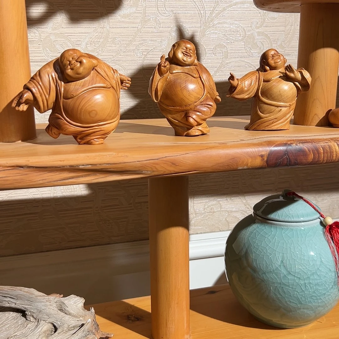 电***心柏木（崖柏）百态弥勒 手把