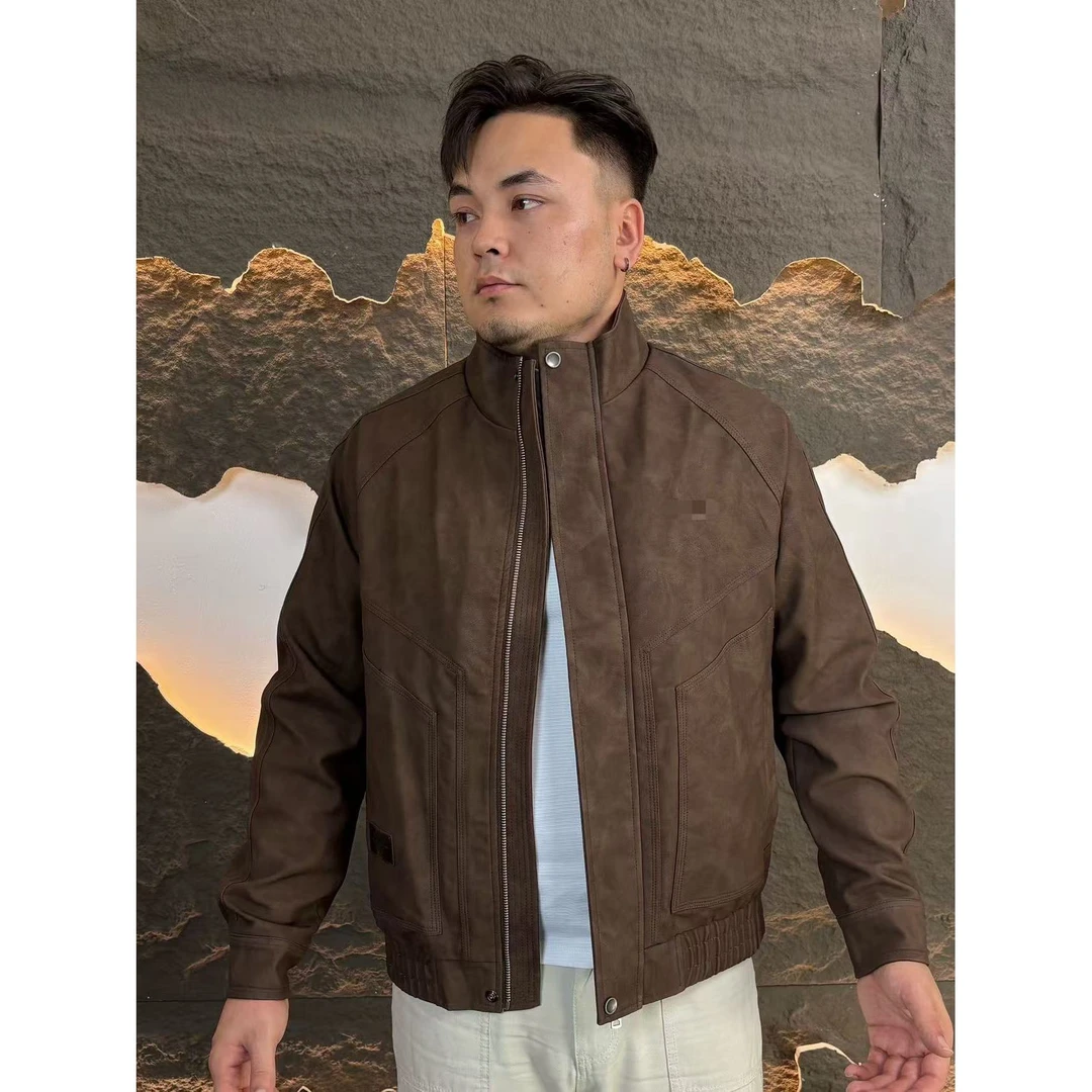 2025秋冬皮衣夹克男士美式休闲复古潮流
