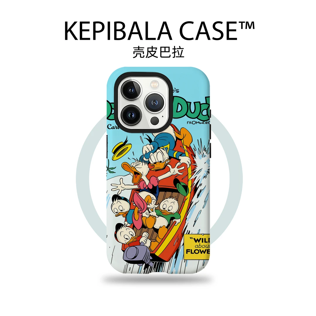 唐老鸭卡通菲林二合一手机壳适用华为荣耀苹果小米VIVOPPO高级感