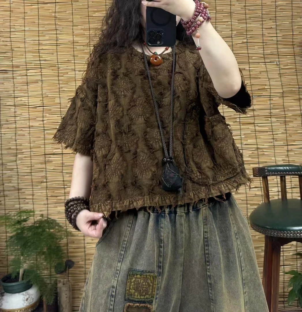 2565提花单口袋炒色上衣（长50左右，90-150斤）