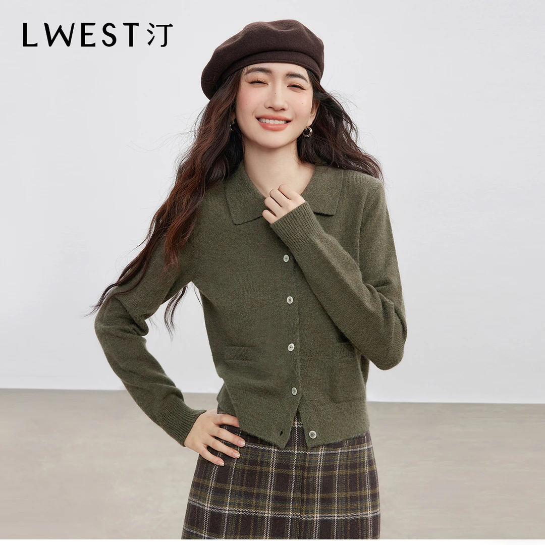 朗文斯汀2025冬季新款优雅显瘦复古polo领针织衫DTYZ5509C07087