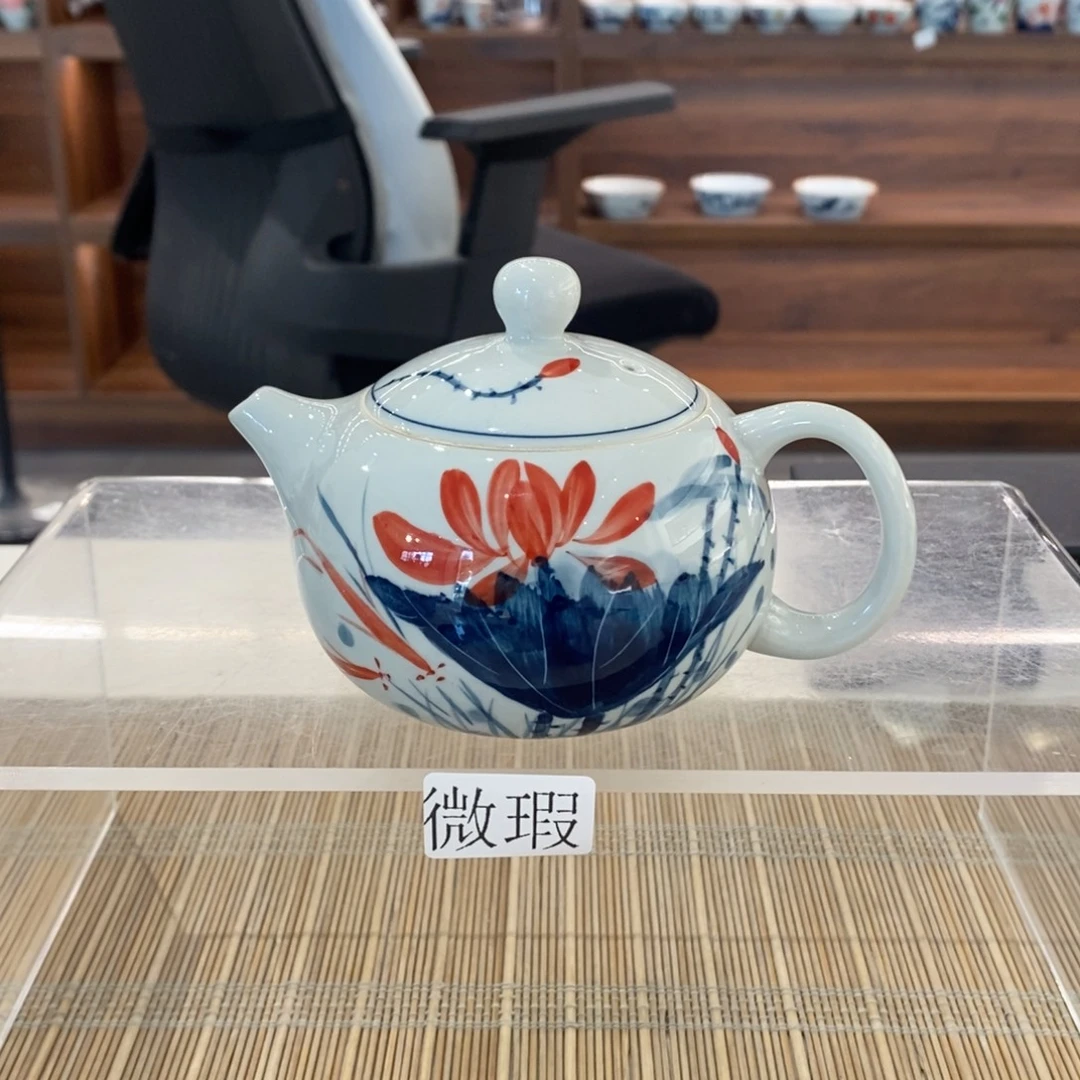 釉下彩老陶泥手工绘制