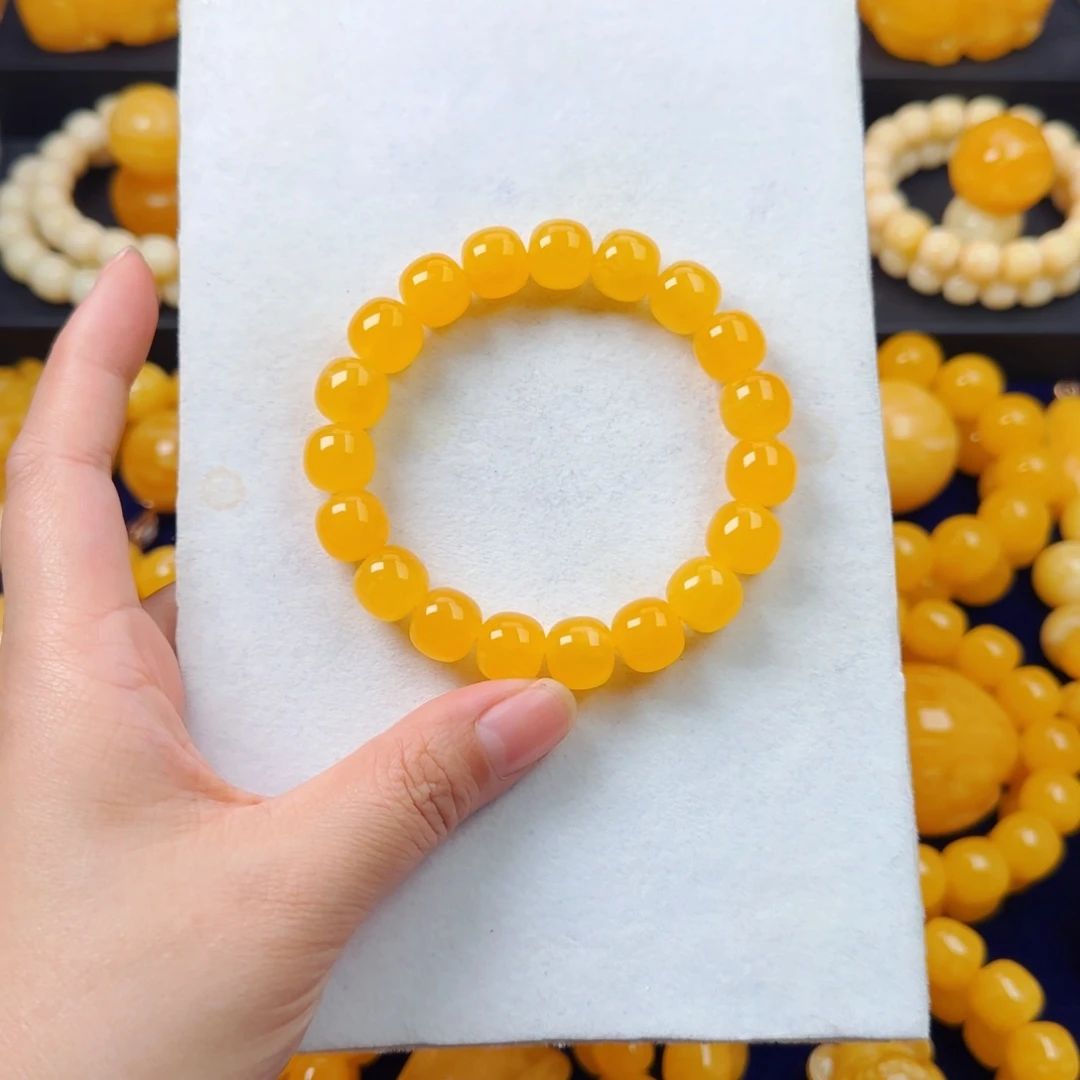 蜜蜡未镶嵌颈饰橘色同料12