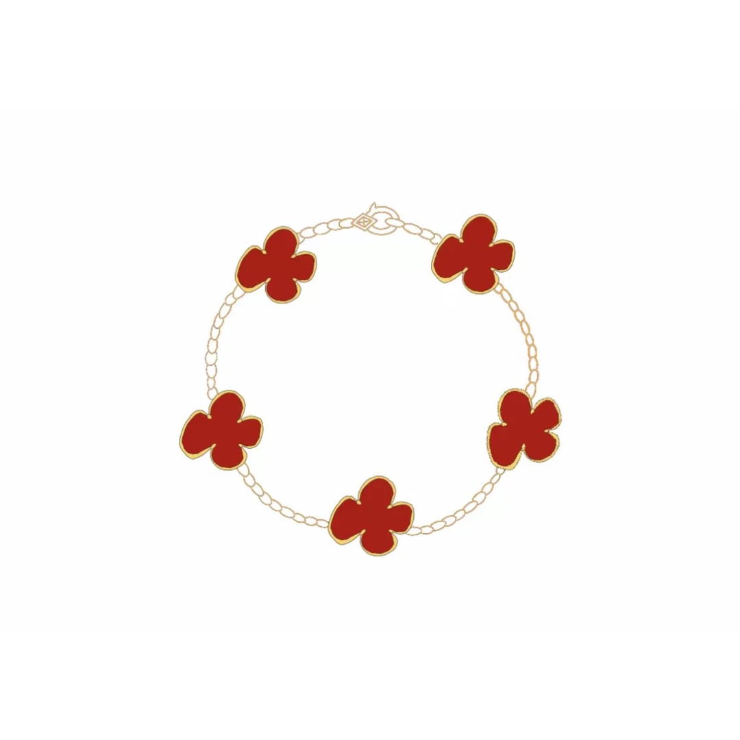 合金手链 【高定5花】好运富贵净化能量5花四叶草轻奢高级手链时尚