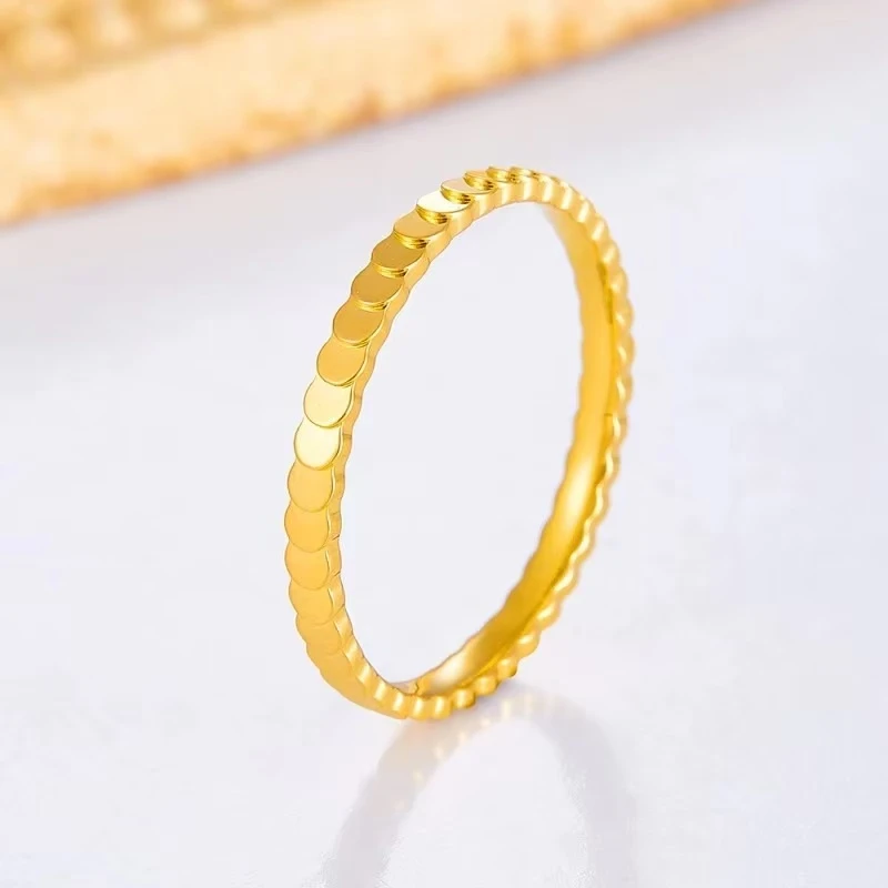 Chow Tai Seng/周大生龙鳞足金戒指送女友订婚戒指送礼物