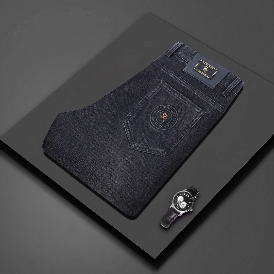 MONDILAIGOUN A11秋冬季男士高端商务中腰直筒牛仔裤-9581