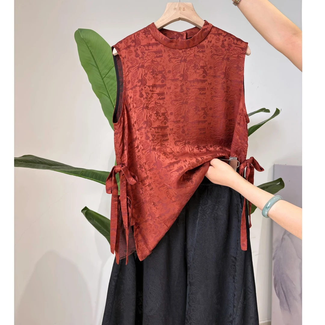 DY2301樱美嘉桑蚕丝渐变色夏季女装新款上衣减龄大气百搭显白