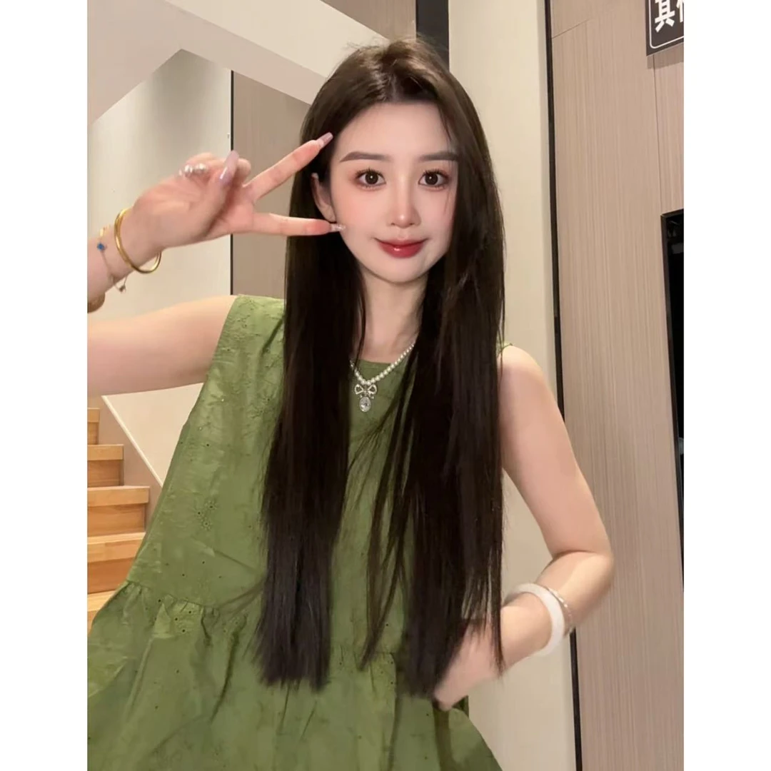 设计感气质蕾丝刺绣无袖背心花边2025夏季娃娃衫减龄上衣