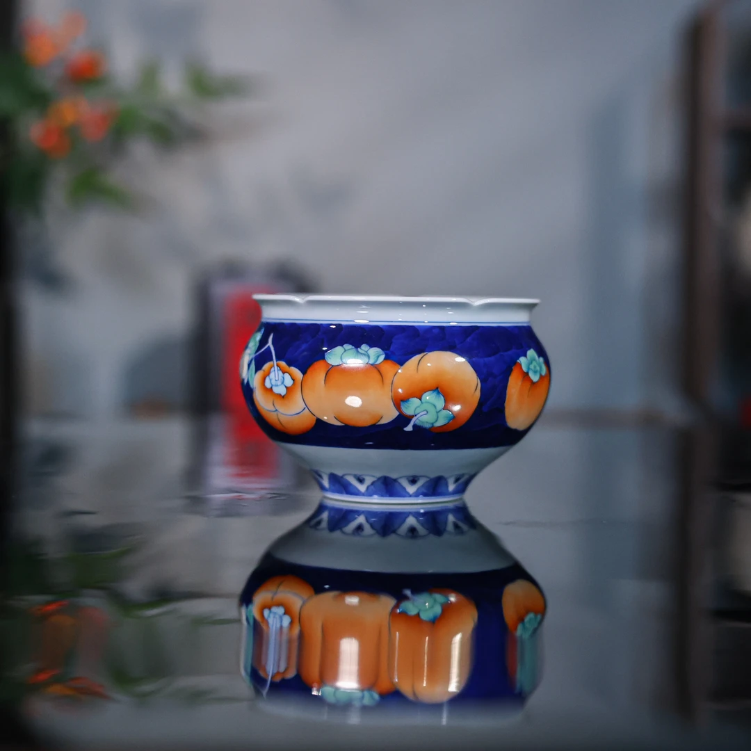 【非遗甄选】柿柿如意-卓君-建水-350ml（卓君S0275）