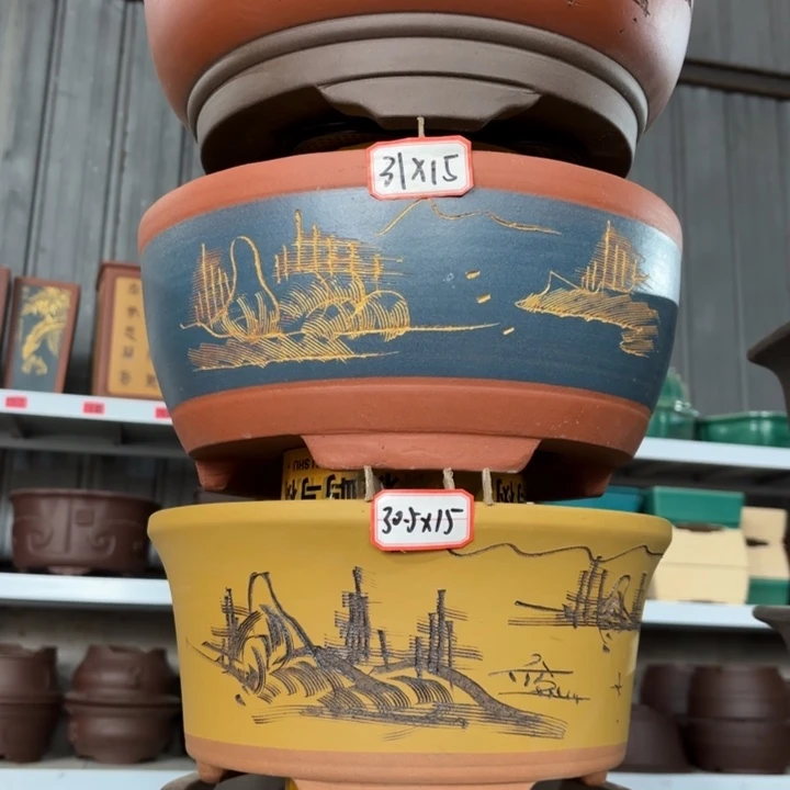 紫砂花盆100-4。