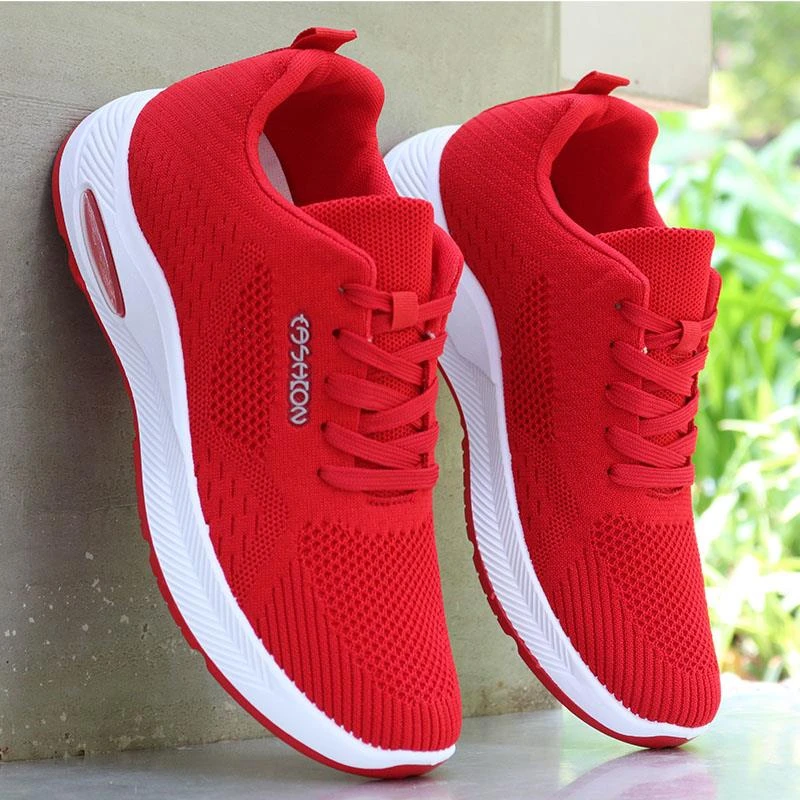 男士夏季新款网面透气运动休闲鞋男韩版潮鞋红色防滑防臭网鞋子