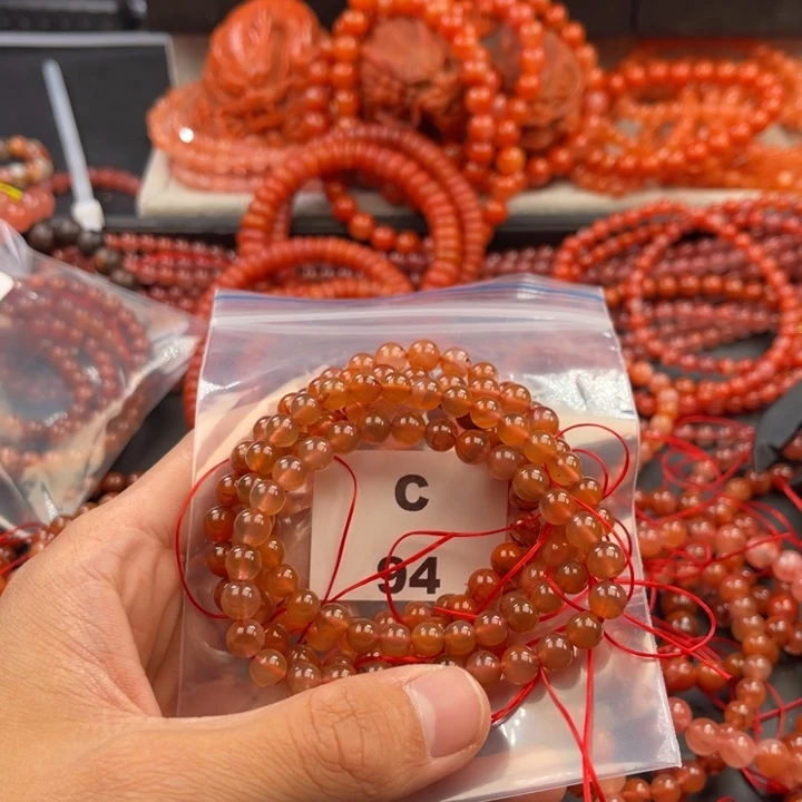 南红玛瑙未镶嵌多样性发货默认微瑕称重6mm