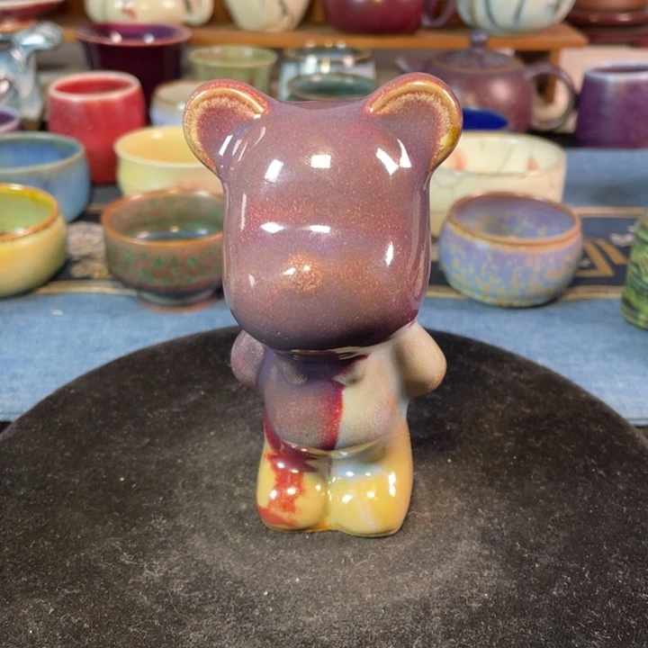 摆件钧瓷小熊茶宠