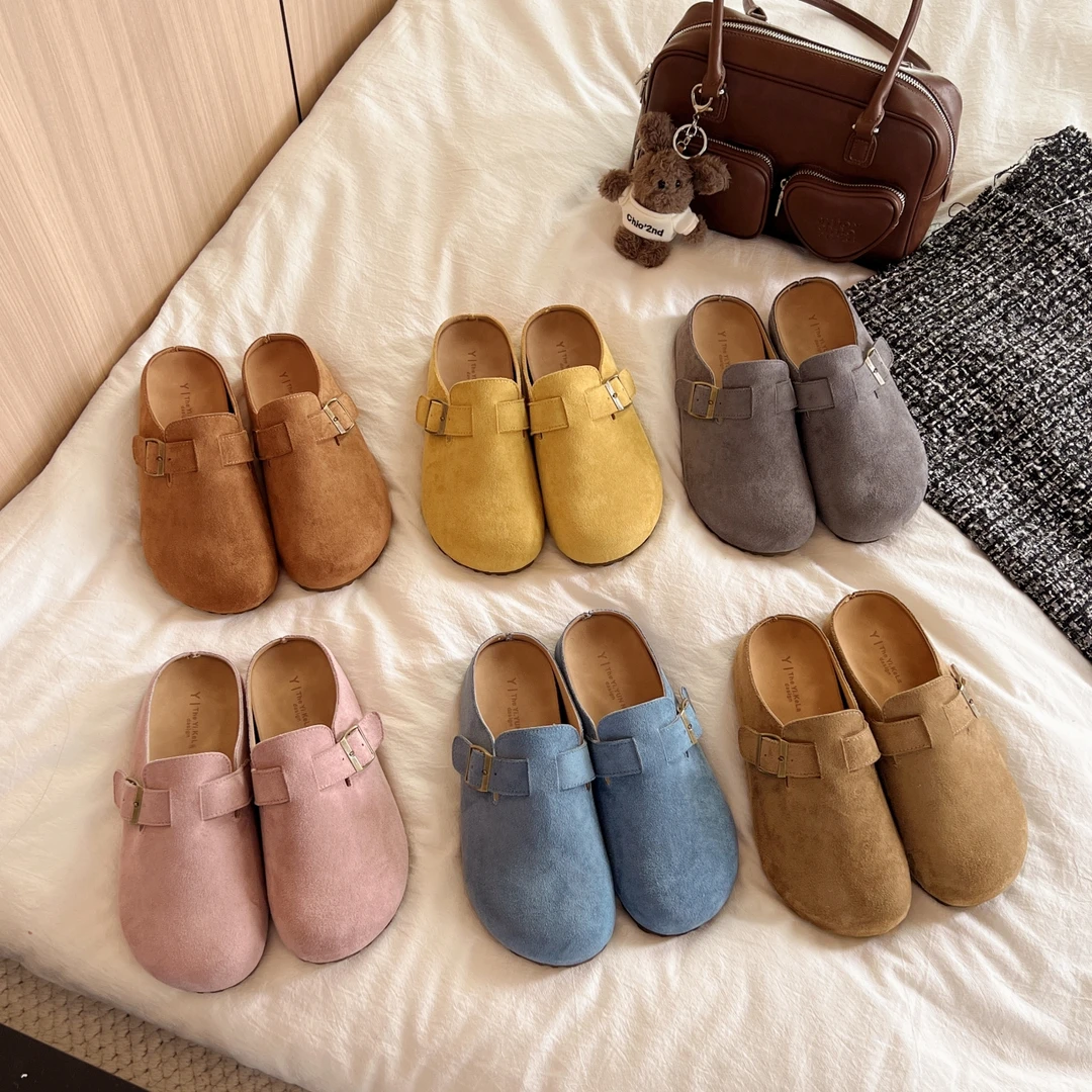 时尚潮流厚底勃肯鞋女2025春夏秋新款休闲包头半拖鞋复古百搭女鞋