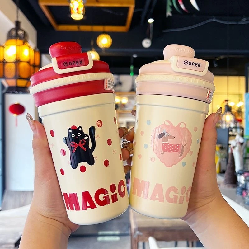 高颜值2025咖啡水杯新款女生保冷手提双饮水杯办公室316随行杯