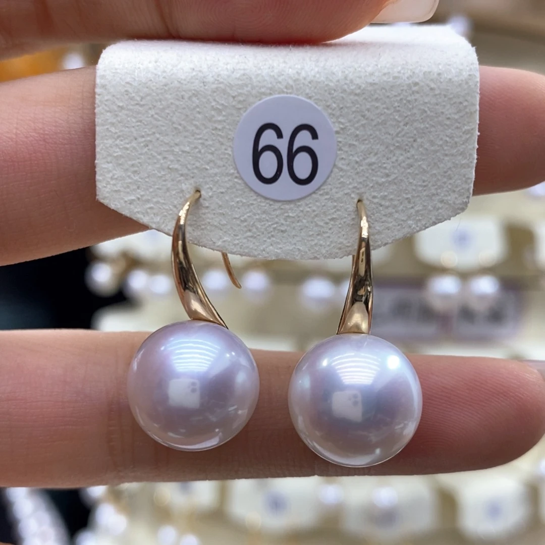 淡水珍珠耳饰18K金镶嵌