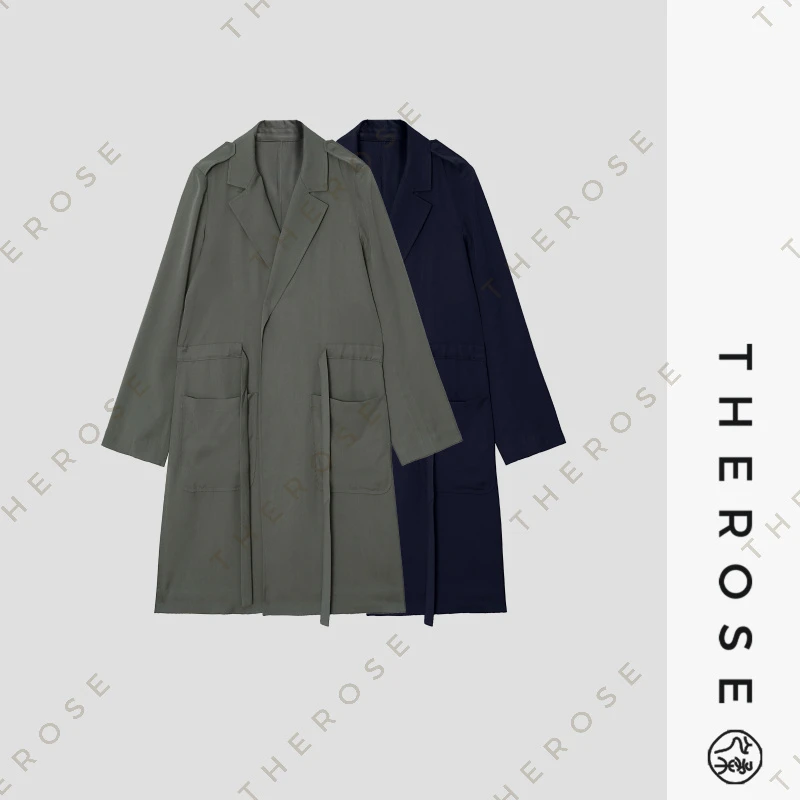 之柔【重庆森林】零碳环保天然原木天丝女士风衣 流动垂感长款外套