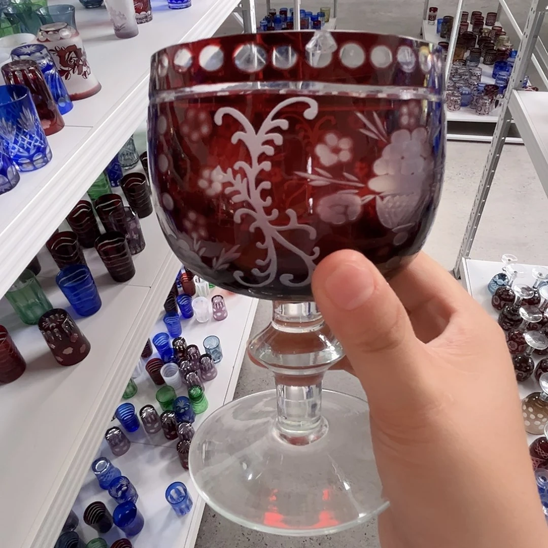 手柄款水晶玻璃如图微瑕一个