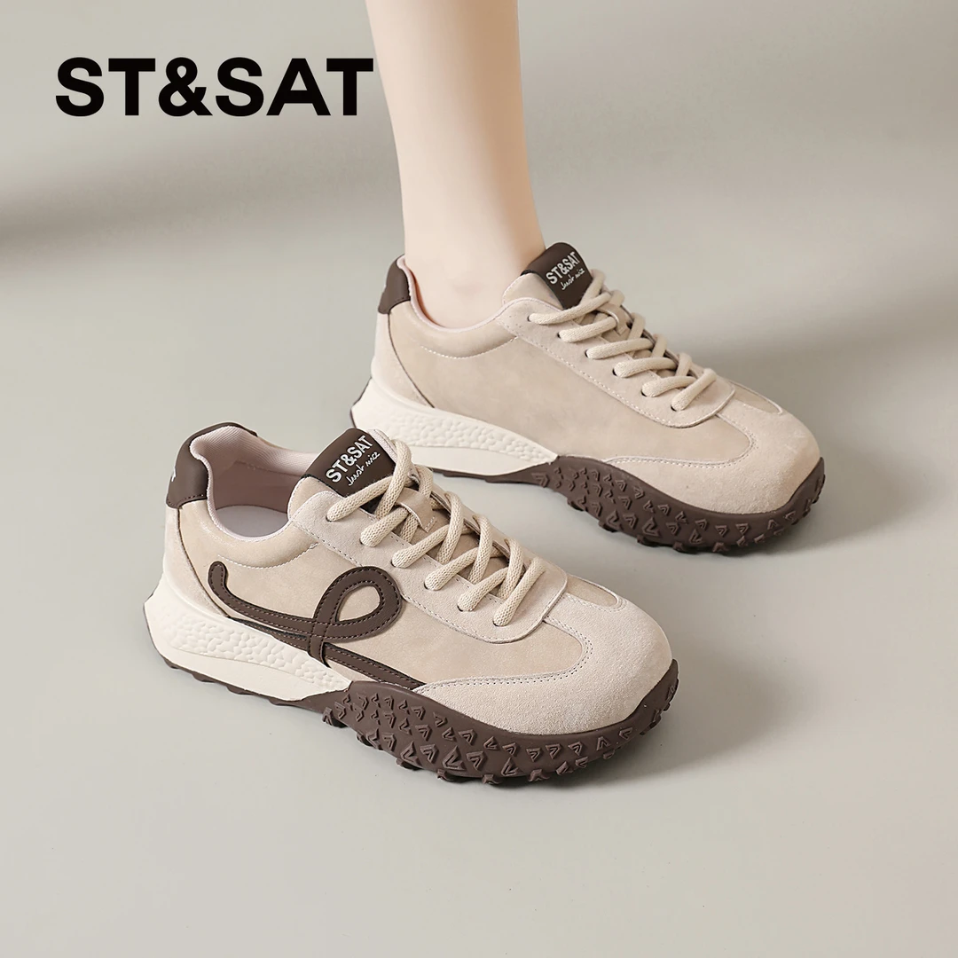 星期六德训鞋女2025秋季新款超火爆款百搭休闲板鞋轻便鞋底阿甘鞋