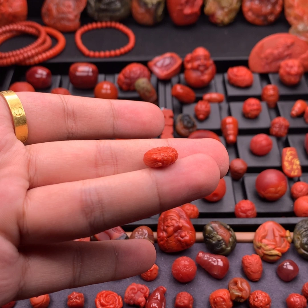 南红玛瑙未镶嵌南红精工龙扣13mm
