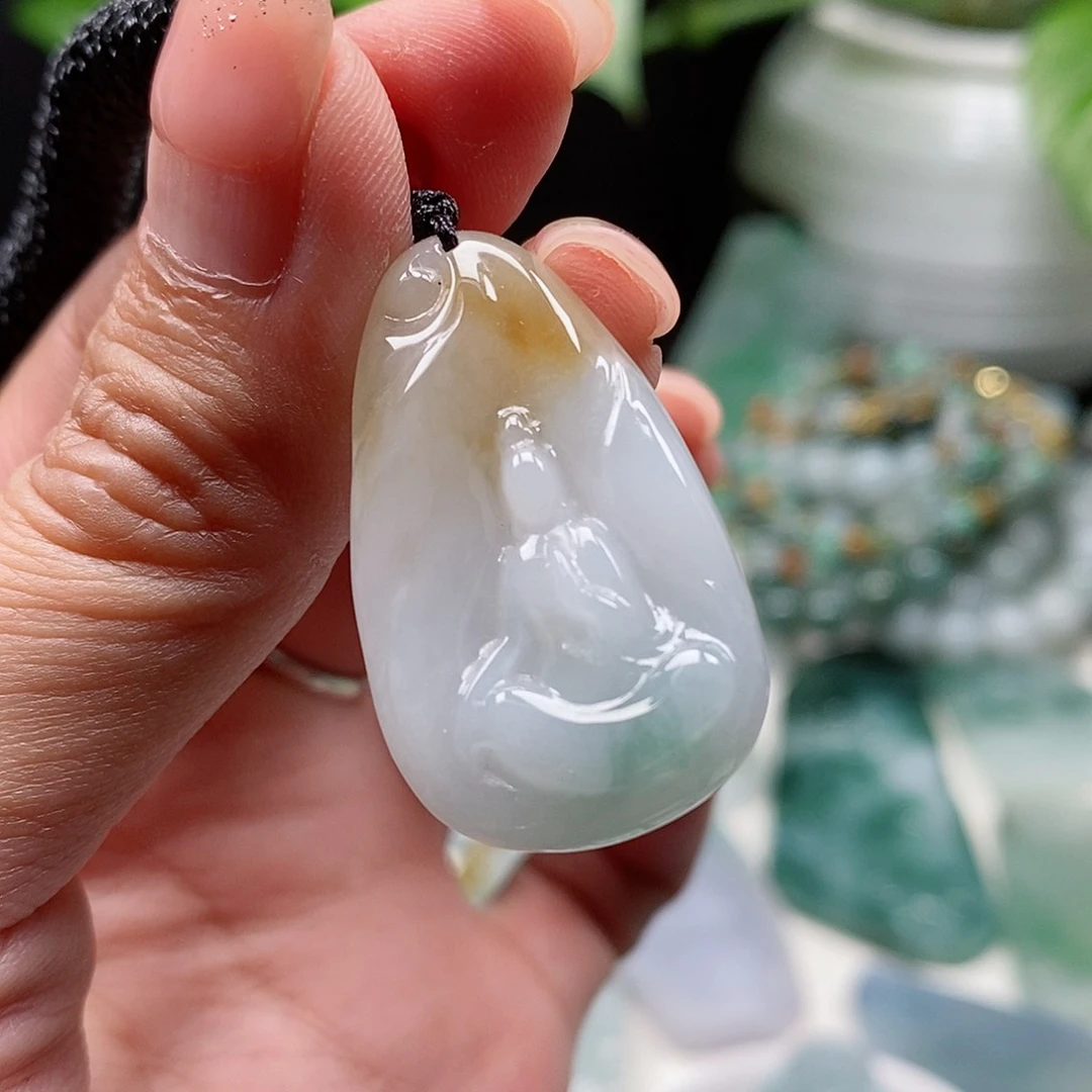 颈饰未镶嵌翡翠缅甸天然A货翡翠挂件