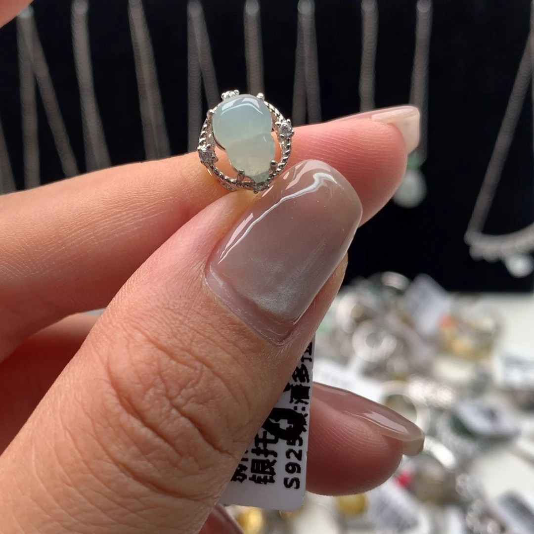 翡翠银S925镶嵌颈饰吊坠