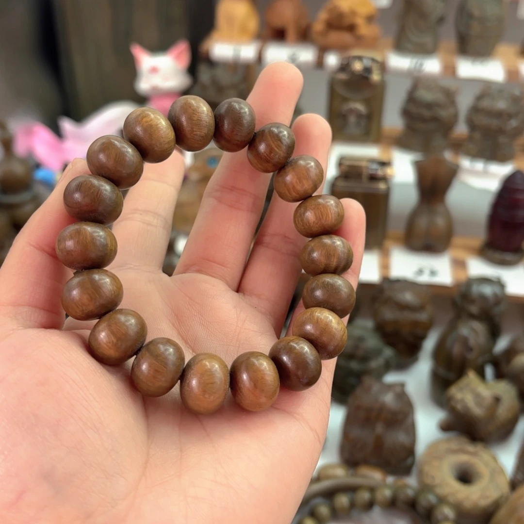 朴***彝木绿檀木算盘珠手串