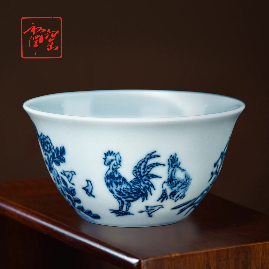 主人杯景德镇青花手工茶杯手绘鸡缸杯鸡缸杯盏·满园青花瓷
