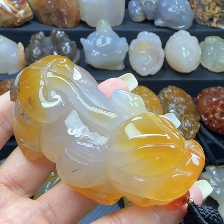 玛瑙/玉髓合金手把件