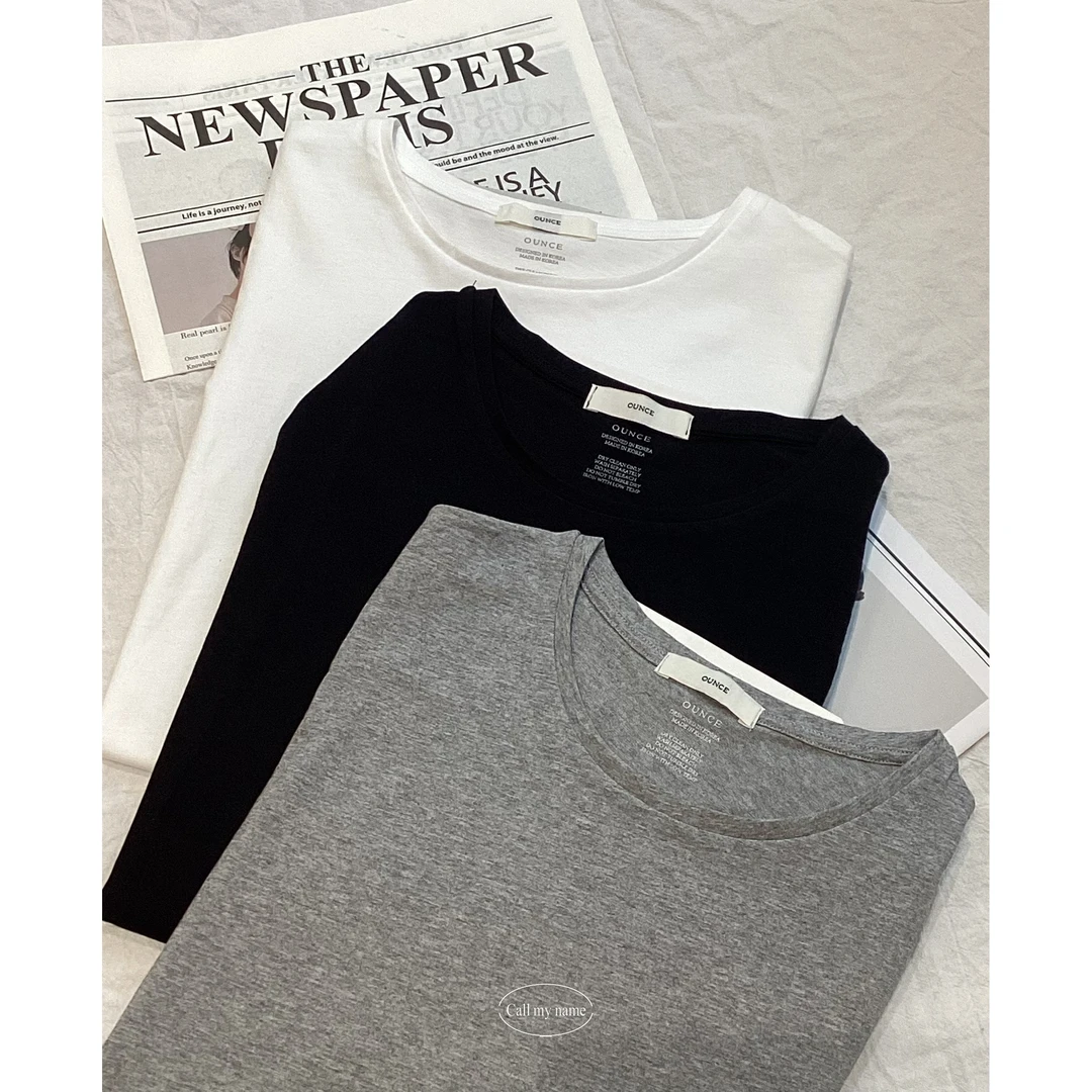 路一.韩国 Seoul代购 ounce新款短袖黑白灰 2531902