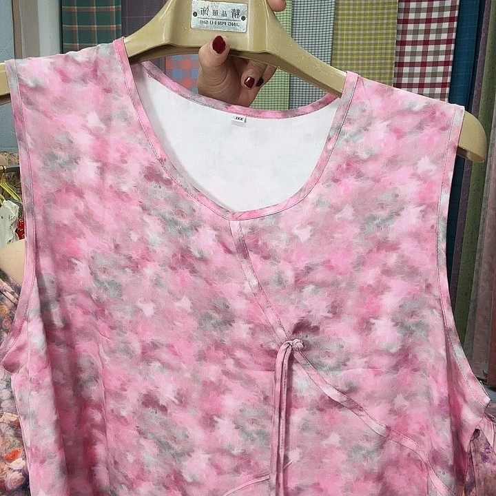 棉莫代尔纤维雾里看花醋酸睡裙大号130到160