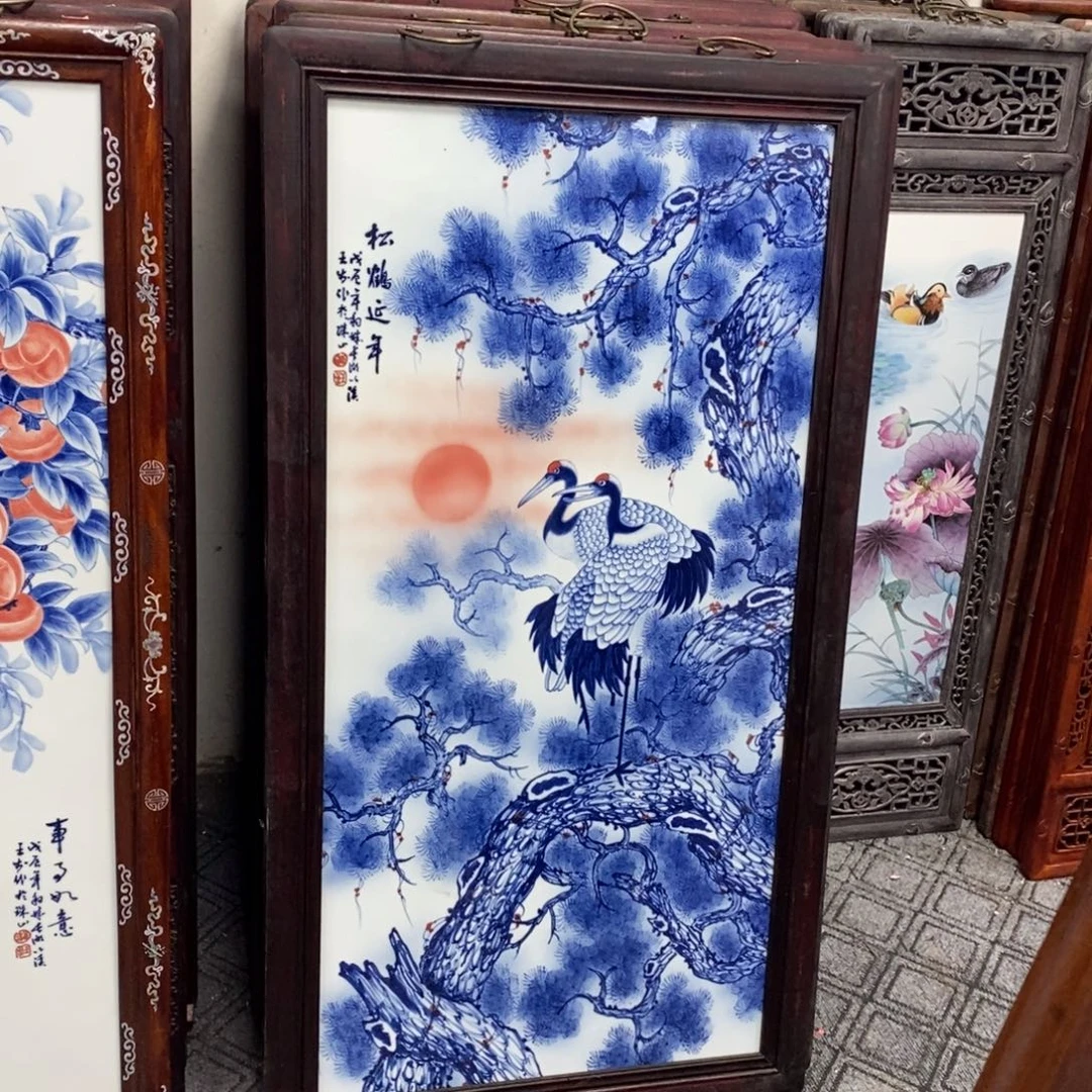 瓷片1.2*66*1景德镇瓷板画柴窑烧制