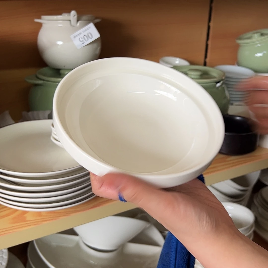 新骨瓷006微瑕暖白6.5寸双边折边盘