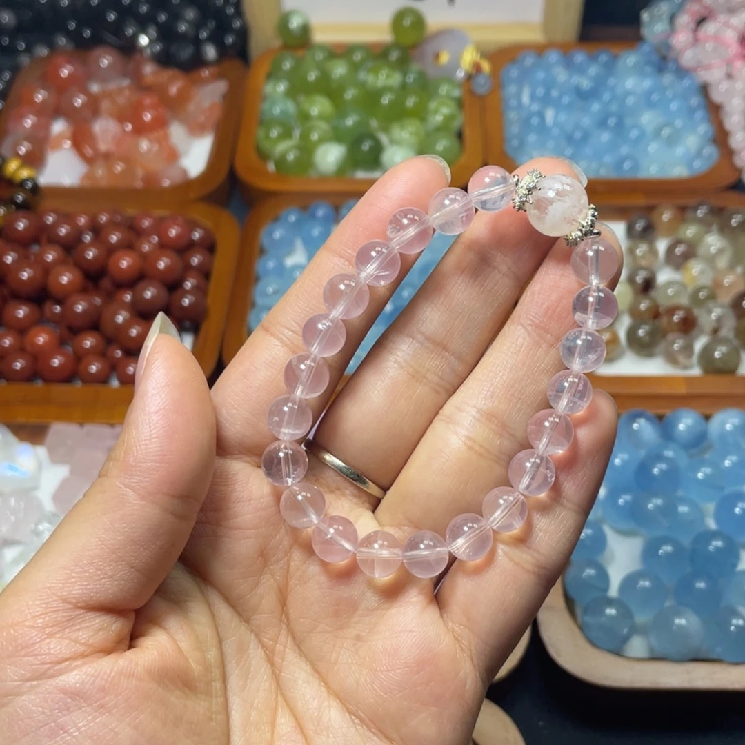 水晶未镶嵌手链粉水