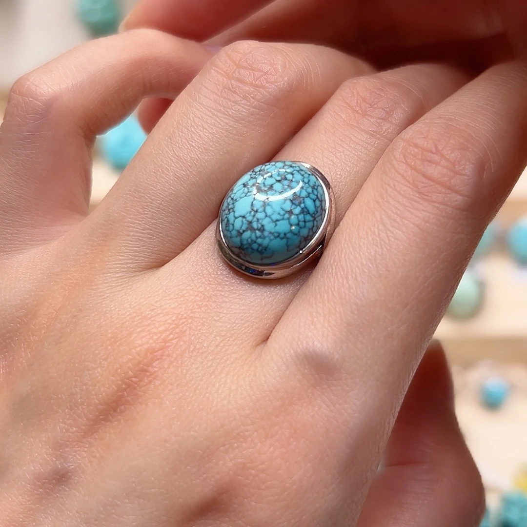 绿松石银S925镶嵌珠宝奇石